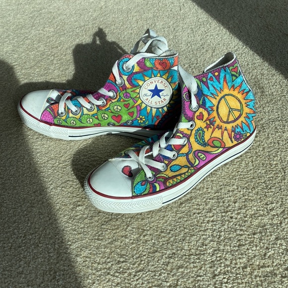 Converse Shoes - All*Star Custom-made hand painted Peace Shoes Size Men’s 6/Women’s 8
